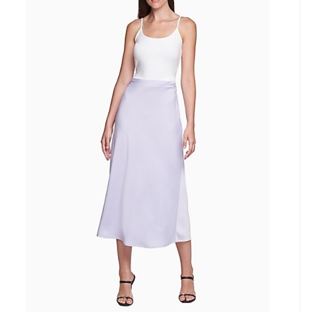 Calvin Klein Solid A-line Midi Skirt size 10